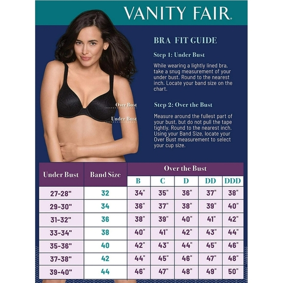NWT VANITY FAIR Beauty Back Bra Style 76380 In Midnight Black 38G - Picture 2 of 8